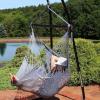 Sunnydaze Outdoor Hammock Chair Swing – Hanging Hammock Swing – Hanging Reading Chair – Soft-Spun Polyester Rope – Caribbean XL – Jungle Green(Grey)
