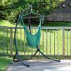 Sunnydaze Outdoor Hammock Chair Swing – Hanging Hammock Swing – Hanging Reading Chair – Soft-Spun Polyester Rope – Caribbean XL – Jungle Green(Jungle Green)