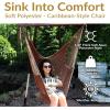 Sunnydaze Outdoor Hammock Chair Swing – Hanging Hammock Swing – Hanging Reading Chair – Soft-Spun Polyester Rope – Caribbean XL – Jungle Green(Mocha)