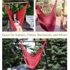 Sunnydaze Outdoor Hammock Chair Swing – Hanging Hammock Swing – Hanging Reading Chair – Soft-Spun Polyester Rope – Caribbean XL – Jungle Green(Red)