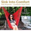 Sunnydaze Outdoor Hammock Chair Swing – Hanging Hammock Swing – Hanging Reading Chair – Soft-Spun Polyester Rope – Caribbean XL – Jungle Green(Red)