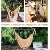 Sunnydaze Outdoor Hammock Chair Swing – Hanging Hammock Swing – Hanging Reading Chair – Soft-Spun Polyester Rope – Caribbean XL – Jungle Green(Tan)