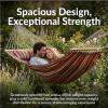 Sunnydaze Quilted Outdoor Hammock with Spreader Bars – Heavy-Duty 450-Pound Capacity Double Hammock for Outside – Awning Stripe(Awning Stripe)