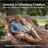 Sunnydaze Quilted Outdoor Hammock with Spreader Bars – Heavy-Duty 450-Pound Capacity Double Hammock for Outside – Awning Stripe(Awning Stripe)