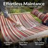 Sunnydaze Quilted Outdoor Hammock with Spreader Bars – Heavy-Duty 450-Pound Capacity Double Hammock for Outside – Awning Stripe(Awning Stripe)