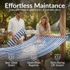 Sunnydaze Quilted Outdoor Hammock with Spreader Bars – Heavy-Duty 450-Pound Capacity Double Hammock for Outside – Awning Stripe(Blue/White Stripe)