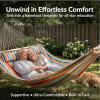 Sunnydaze Quilted Outdoor Hammock with Spreader Bars – Heavy-Duty 450-Pound Capacity Double Hammock for Outside – Awning Stripe(Caribbean Stripe)
