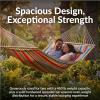 Sunnydaze Quilted Outdoor Hammock with Spreader Bars – Heavy-Duty 450-Pound Capacity Double Hammock for Outside – Awning Stripe(Caribbean Stripe)