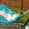 Sunnydaze Quilted Outdoor Hammock with Spreader Bars – Heavy-Duty 450-Pound Capacity Double Hammock for Outside – Awning Stripe(Cool Blue Tropics)