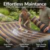 Sunnydaze Quilted Outdoor Hammock with Spreader Bars – Heavy-Duty 450-Pound Capacity Double Hammock for Outside – Awning Stripe(Woodland Stripe)