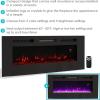 Sunnydaze White Indoor Electric Fireplace Insert – Wall-Mounted Electric Fireplace Heater with 3 Flame Colors – 50-Inch(Black)
