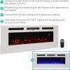 Sunnydaze White Indoor Electric Fireplace Insert – Wall-Mounted Electric Fireplace Heater with 3 Flame Colors – 50-Inch(White)