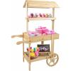 Sunnydaze Country Market Flower Cart Display Stand with Wheels – 2 Shelves – Fir Wood – 30 lb Weight Capacity – Natural Fir(Natural Fir)