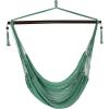 Sunnydaze Outdoor Hammock Chair Swing – Hanging Hammock Swing – Hanging Reading Chair – Soft-Spun Polyester Rope – Caribbean XL – Jungle Green(Jungle Green)