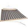 Sunnydaze Quilted Outdoor Hammock with Spreader Bars – Heavy-Duty 450-Pound Capacity Double Hammock for Outside – Awning Stripe(Mountainside)