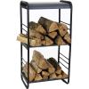 Sunnydaze Small Log Rack – Outdoor and Indoor Firewood Storage – Modern Look Firewood Rack Ideal for Indoors, Shed and Porch – Fireplace and Fire Pit Accessory – 36-Inch