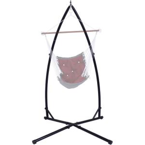 Sunnydaze Steel Hammock Chair X-Stand – 250-Pound Capacity – for Indoor or Outdoor Use – Black Powder-Coated Finish