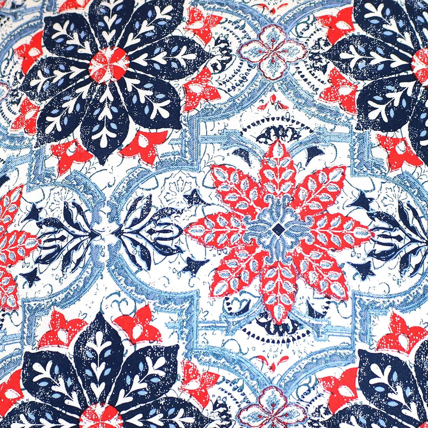 image:imageSunnydaze 16Inch Square Outdoor Decorative Throw Pillows Set of 2 Blue and White QuatrefoilBlue and Red Floral