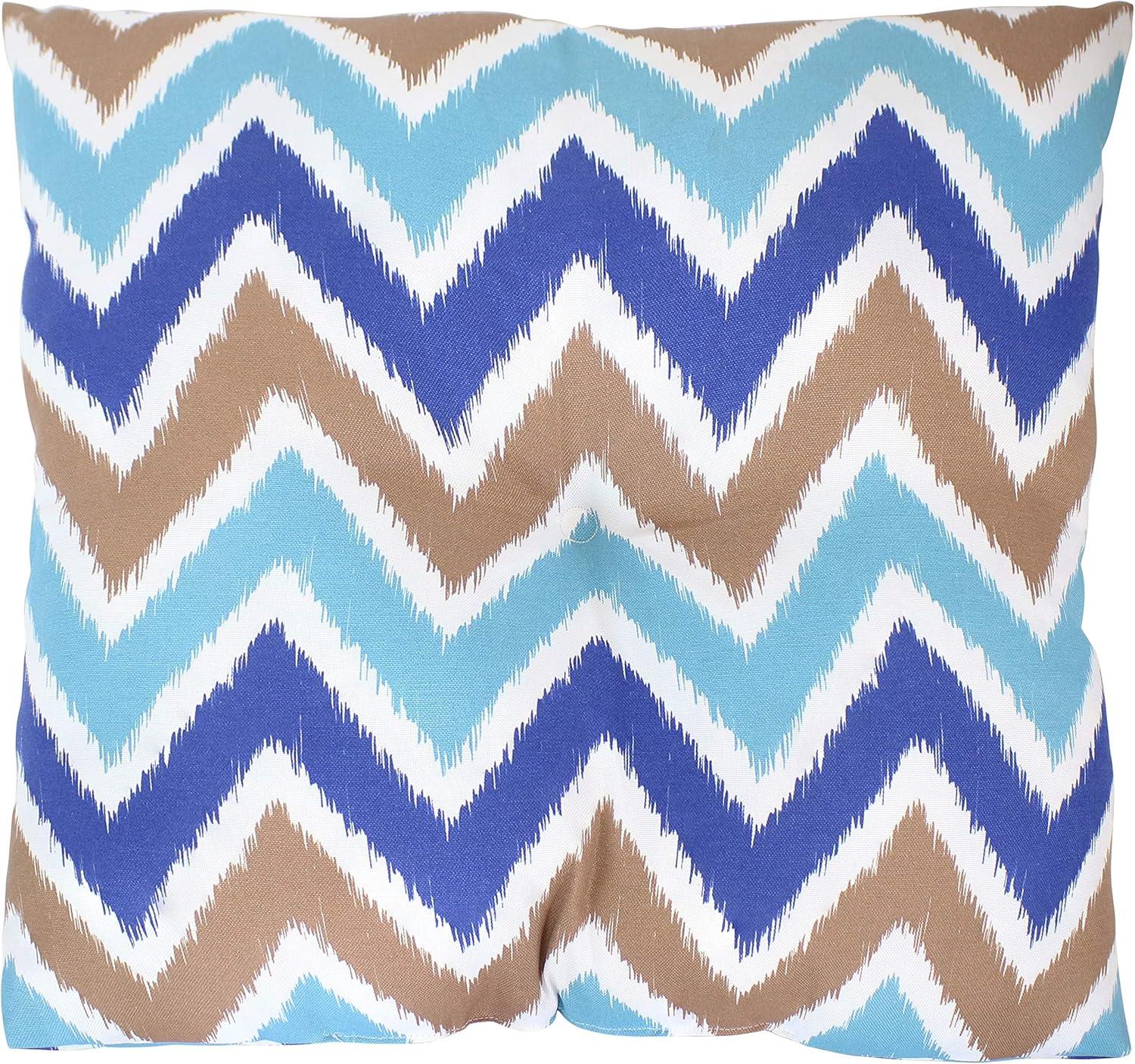 image:imageSunnydaze Tufted Indoor and Outdoor Decorative Throw Pillows 19Inch Square Patio Cushions Set of 2 WeatherResistant Polyester Chevron BlissChevron Bliss