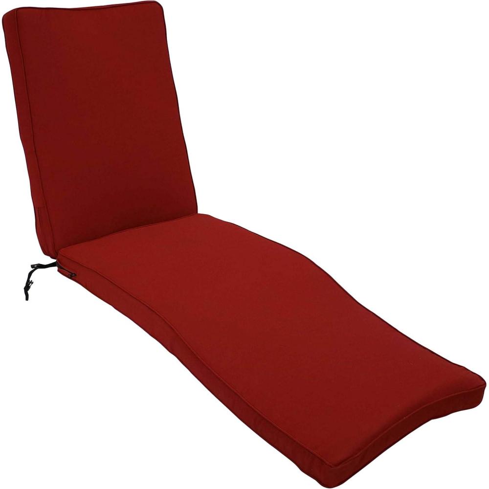 image:imageSunnydaze 72Inch Outdoor WaterResistant Patio Chaise Lounge Cushion  GrayRed