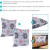 Sunnydaze 16-Inch Square Outdoor Decorative Throw Pillows – Set of 2 – Blue and White Quatrefoil(Blue and Red Floral)