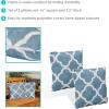 Sunnydaze 16-Inch Square Outdoor Decorative Throw Pillows – Set of 2 – Blue and White Quatrefoil(Blue and White Quatrefoil)