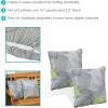 Sunnydaze 16-Inch Square Outdoor Decorative Throw Pillows – Set of 2 – Blue and White Quatrefoil(Lush Foliage)