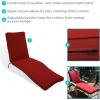 Sunnydaze 72-Inch Outdoor Water-Resistant Patio Chaise Lounge Cushion – Gray(Red)