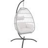 Sunnydaze Steel Egg Chair Stand with Curved Leg Base – Powder-Coated Gray Finish – Hardware Included – 78-Inch H