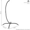 Sunnydaze Steel Egg Chair Stand with Curved Leg Base – Powder-Coated Gray Finish – Hardware Included – 78-Inch H