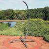 Sunnydaze Steel Egg Chair Stand with Curved Leg Base – Powder-Coated Gray Finish – Hardware Included – 78-Inch H