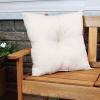 Sunnydaze Tufted Indoor and Outdoor Decorative Throw Pillows – 19-Inch Square Patio Cushions Set of 2 – Weather-Resistant Polyester – Chevron Bliss(Beige)