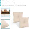 Sunnydaze Tufted Indoor and Outdoor Decorative Throw Pillows – 19-Inch Square Patio Cushions Set of 2 – Weather-Resistant Polyester – Chevron Bliss(Beige)