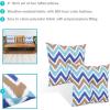 Sunnydaze Tufted Indoor and Outdoor Decorative Throw Pillows – 19-Inch Square Patio Cushions Set of 2 – Weather-Resistant Polyester – Chevron Bliss(Chevron Bliss)