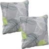 Sunnydaze 16-Inch Square Outdoor Decorative Throw Pillows – Set of 2 – Blue and White Quatrefoil(Lush Foliage)