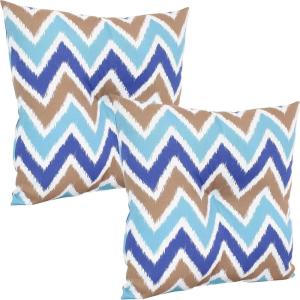 Sunnydaze Tufted Indoor and Outdoor Decorative Throw Pillows – 19-Inch Square Patio Cushions Set of 2 – Weather-Resistant Polyester – Chevron Bliss(Chevron Bliss)