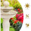 Sunnydaze 27″ H 2-Tier Ceramic Water Fountain – Outdoor Water Feature for Patio, Yard, Balcony – Garden Fountain – White(White)