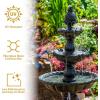 Sunnydaze 57″ H Welcome 3-Tier Water Fountain – Large Electric Water Fountain with Pineapple Topper for Garden, Patio or Yard – Deep Espresso(Deep Espresso)