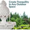 Sunnydaze 57″ H Welcome 3-Tier Water Fountain – Large Electric Water Fountain with Pineapple Topper for Garden, Patio or Yard – Deep Espresso(White)