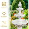 Sunnydaze 57″ H Welcome 3-Tier Water Fountain – Large Electric Water Fountain with Pineapple Topper for Garden, Patio or Yard – Deep Espresso(White)