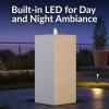 Sunnydaze Outdoor Water Fountain with LED Light – Modern Square Bubbler Water Feature with Pump – 17.5″ H – for Patio, Garden, Deck, Relaxation and Stress Relief – Black(Fog)
