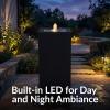 Sunnydaze Outdoor Water Fountain with LED Light – Modern Square Bubbler Water Feature with Pump – 17.5″ H – for Patio, Garden, Deck, Relaxation and Stress Relief – Black(Black)