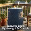 Sunnydaze Outdoor Water Fountain with LED Light – Textured Spiral Bubbler Water Feature with Pump – 22″ H – for Patio, Garden, Deck, Relaxation and Stress Relief – White(Blue)