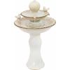 Sunnydaze 27″ H 2-Tier Ceramic Water Fountain – Outdoor Water Feature for Patio, Yard, Balcony – Garden Fountain – White(White)