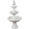 Sunnydaze 57″ H Welcome 3-Tier Water Fountain – Large Electric Water Fountain with Pineapple Topper for Garden, Patio or Yard – Deep Espresso(White)