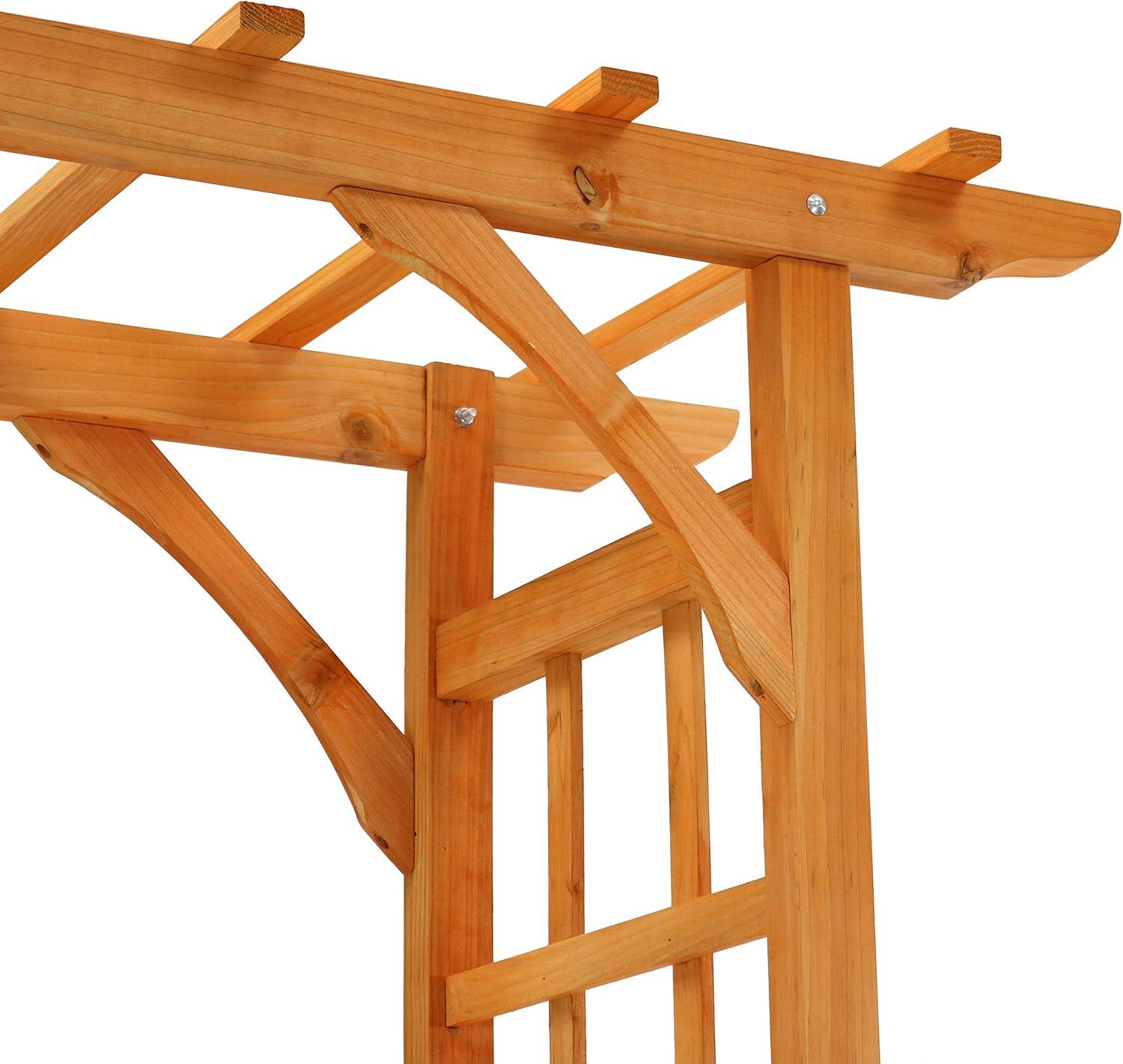 image:imageSunnydaze 78Inch Wooden Garden Arbor Walkway Wedding Arch Durable Wood with WeatherResistant Wood Finish