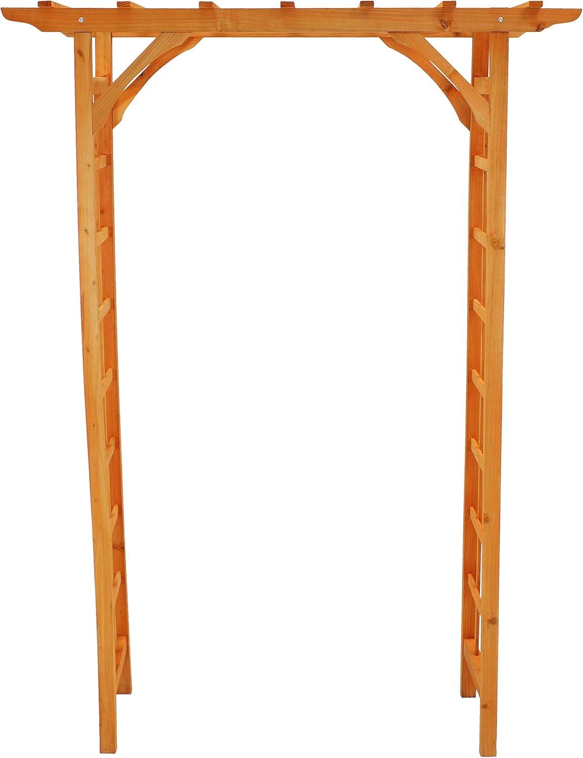 image:imageSunnydaze 78Inch Wooden Garden Arbor Walkway Wedding Arch Durable Wood with WeatherResistant Wood Finish