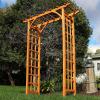 Sunnydaze 78-Inch Wooden Garden Arbor Walkway Wedding Arch – Durable Wood with Weather-Resistant Wood Finish