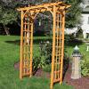 Sunnydaze 78-Inch Wooden Garden Arbor Walkway Wedding Arch – Durable Wood with Weather-Resistant Wood Finish