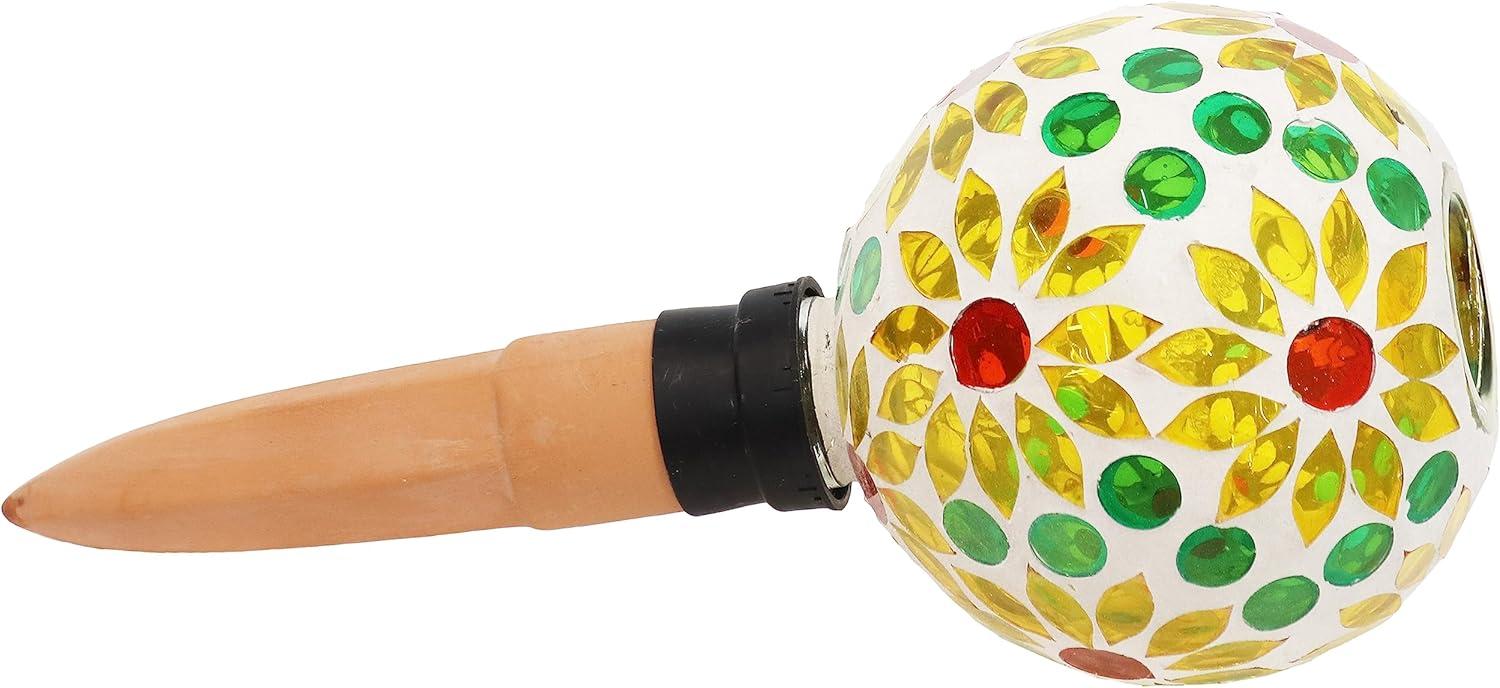 image:imageSunnydaze Mosaic Glass Plant Watering Globe with Clay Spike Decorative SelfWatering Planter Insert Water Dripper for Plants 95 Magenta Medley 24PackBright Blooms